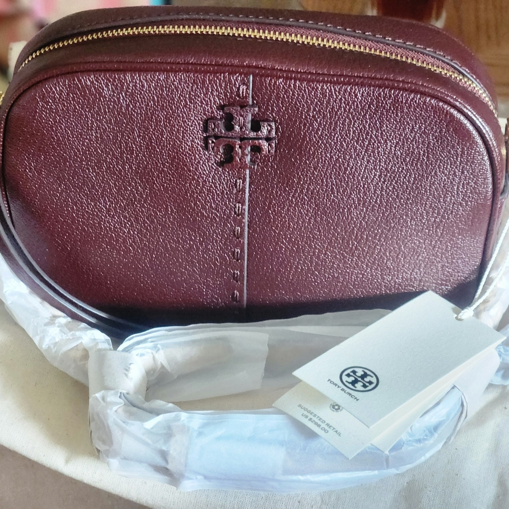 Tory Burch McGraw Textured Leather Camera Bag